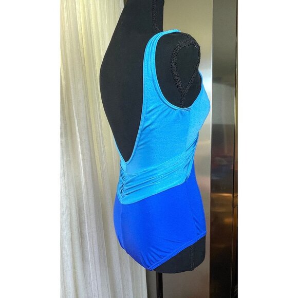 Vintage 70s Sea Queen bathing suit, one piece blue swimsuit, low cut, size 4 - Picture 5 of 10
